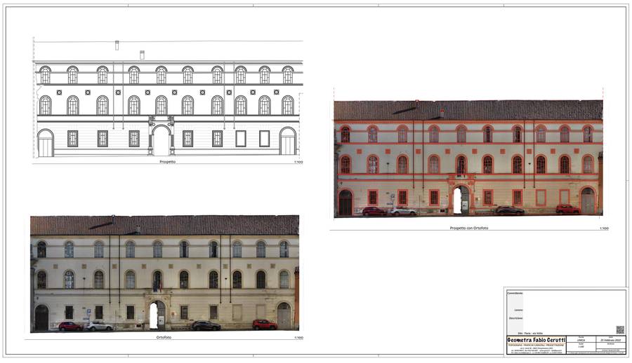 Rilievo Facciata Istituto Vittadini Pavia